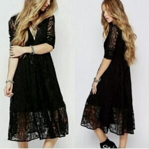 NWT Free People Mountain Laurel Lace Midi Size 0 Dress